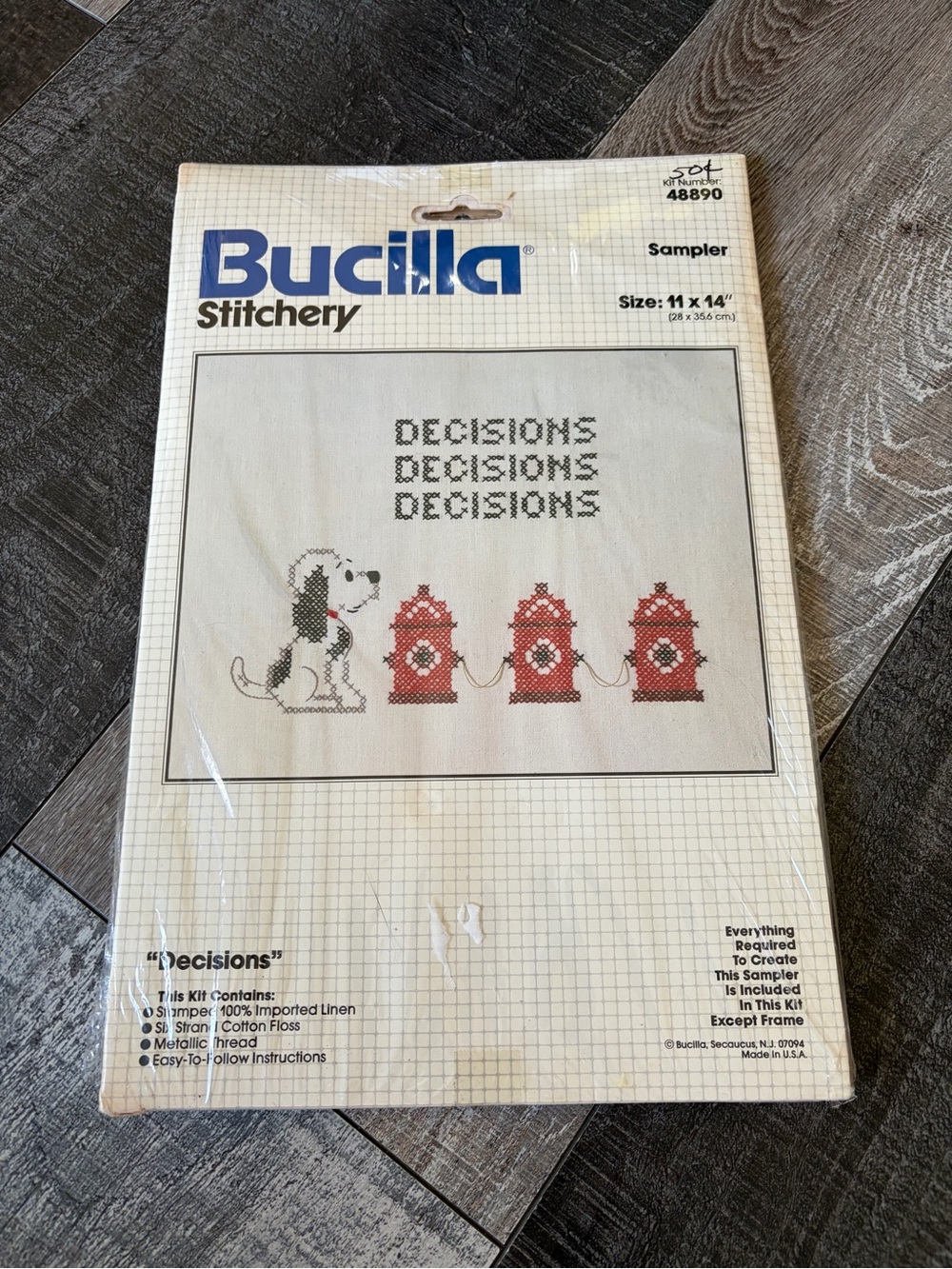 Vintage Bucilla Decisions Dalmatian Stitchery Kit 48890 Sealed
